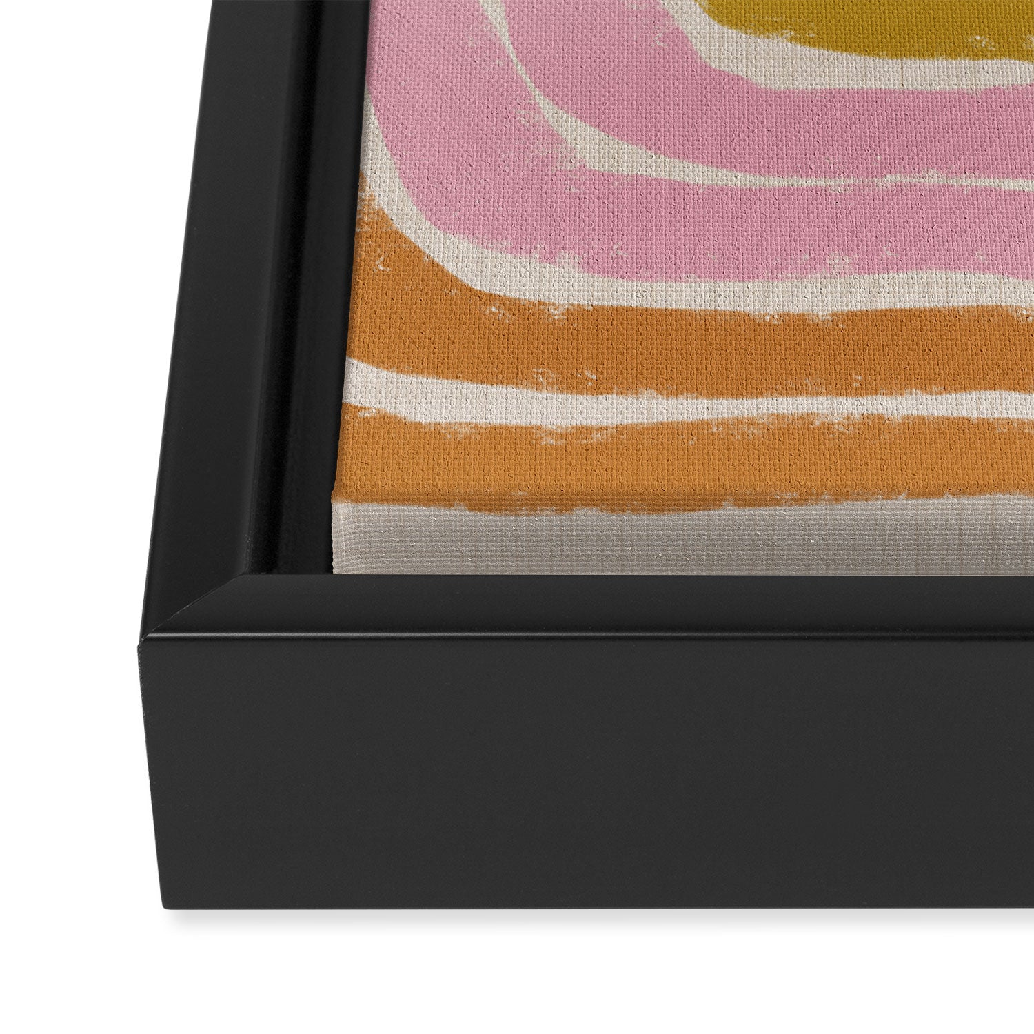 Retro Rainbow Geo - Mid Century Modern Arc Framed Canvas Print Gallery Image 3