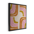 Retro Rainbow Geo - Mid Century Modern Arc Framed Canvas Print Gallery Image 2