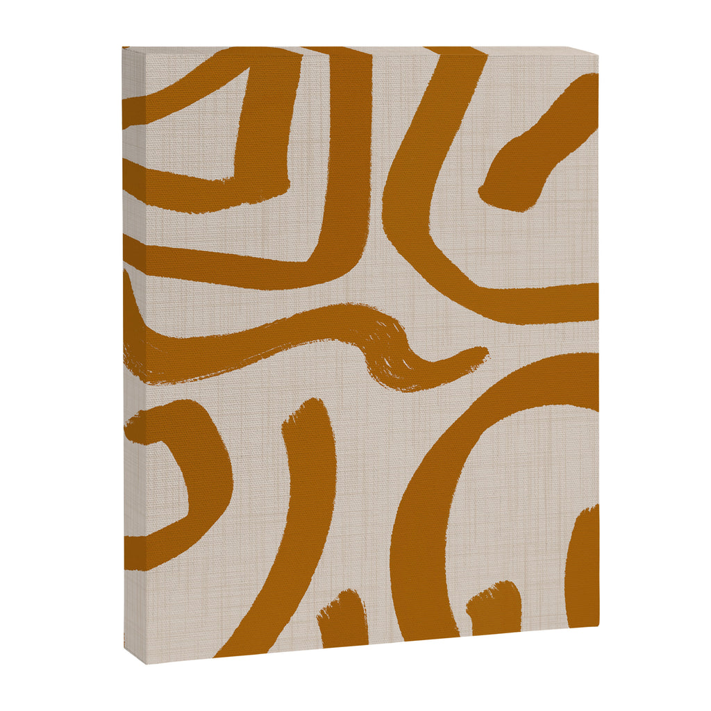 Retro Terra Scribbles - Abstract Mid Century Brush Canvas Print Gallery Image 8