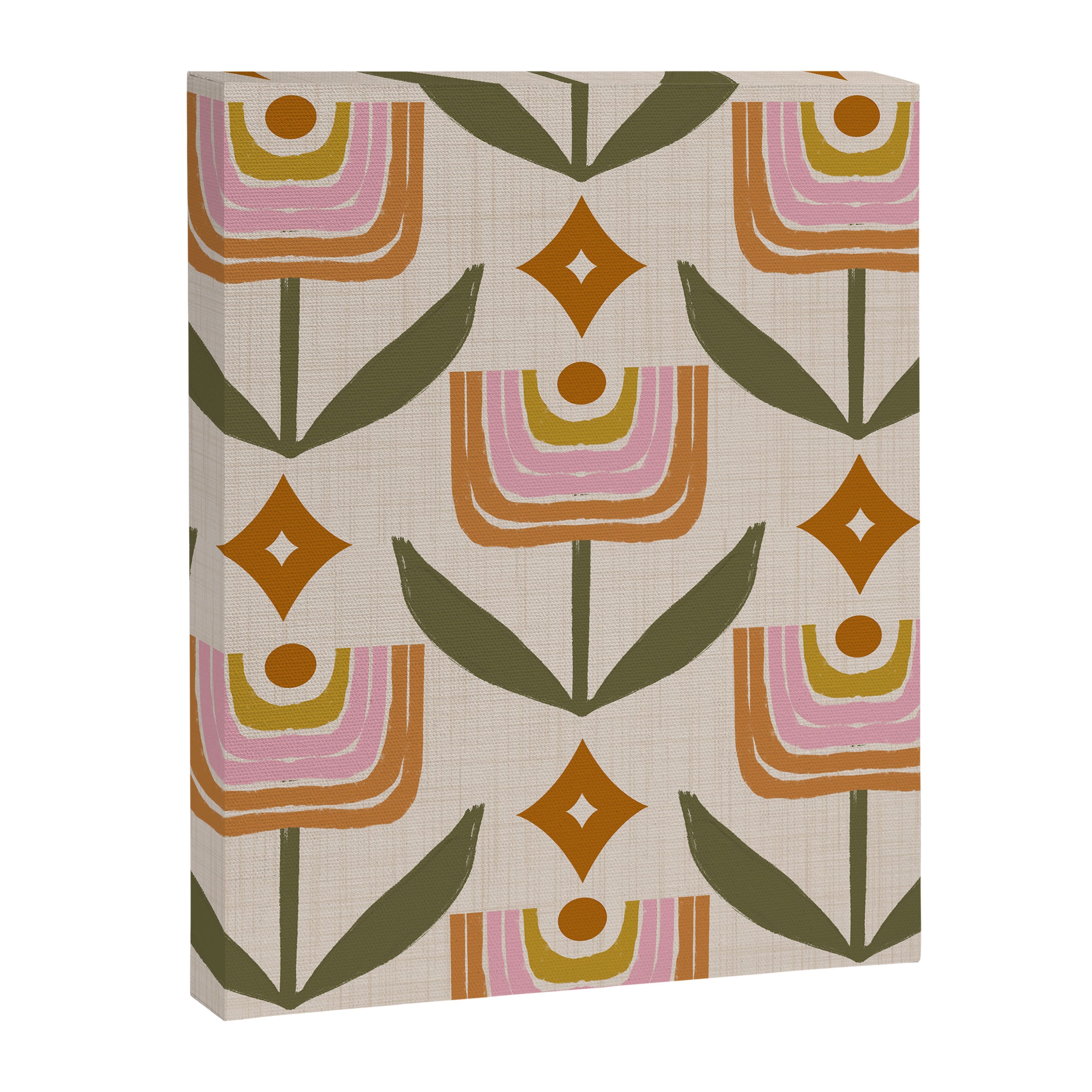 Retro Tulip Bloom - Mid Century Modern Floral Canvas Print Gallery Image 8