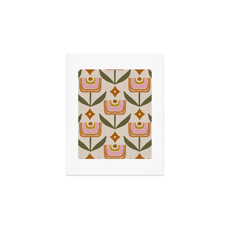 Retro Tulip Bloom - Mid Century Modern Floral Art Print Gallery Image 1