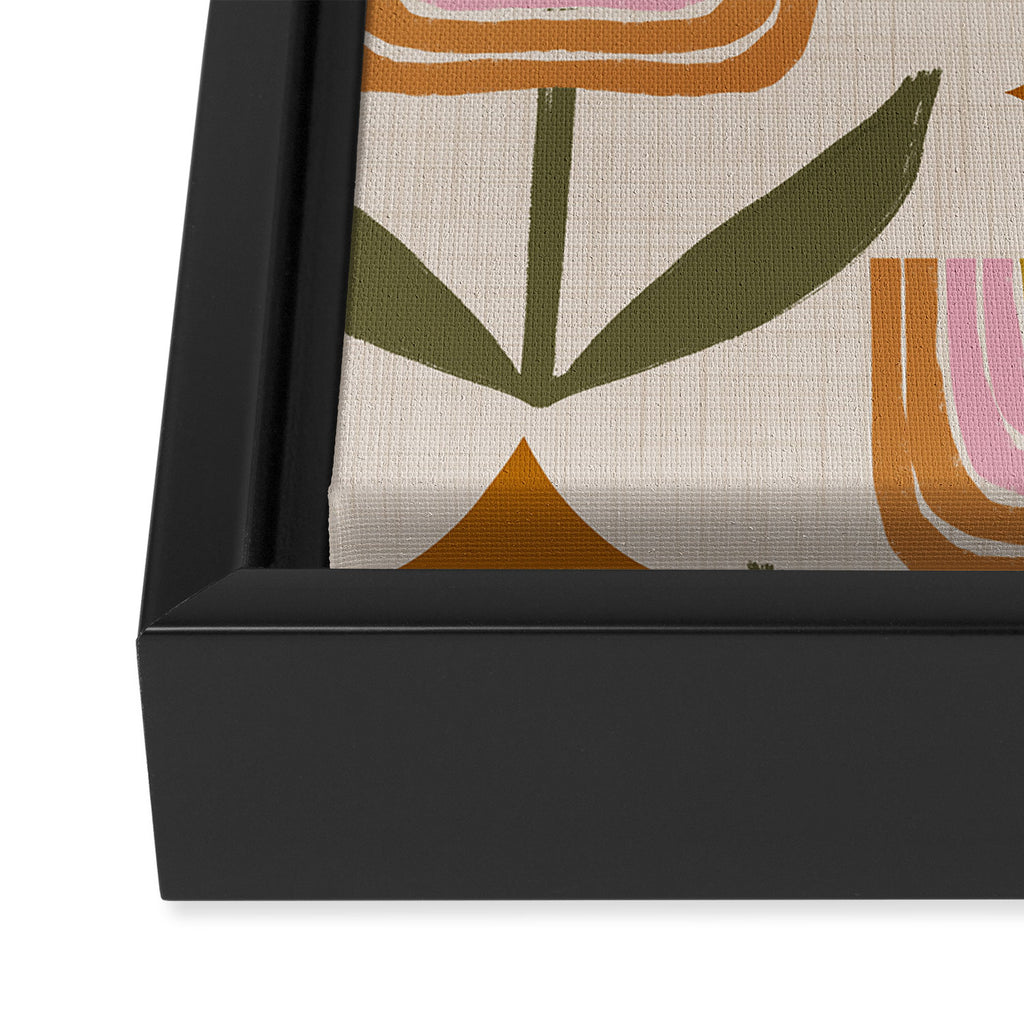 Retro Tulip Bloom - Mid Century Modern Floral Framed Canvas Print Gallery Image 3