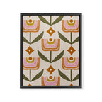 Retro Tulip Bloom - Mid Century Modern Floral Framed Canvas Print Gallery Image 8