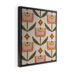 Retro Tulip Bloom - Mid Century Modern Floral Framed Canvas Print Gallery Image 2