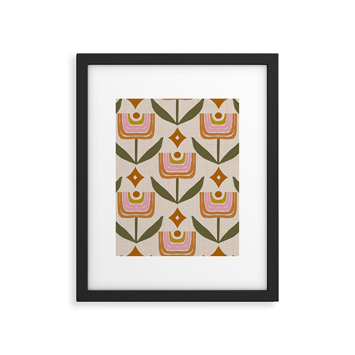 Retro Tulip Bloom - Mid Century Modern Floral Framed Art Print Gallery Image 1