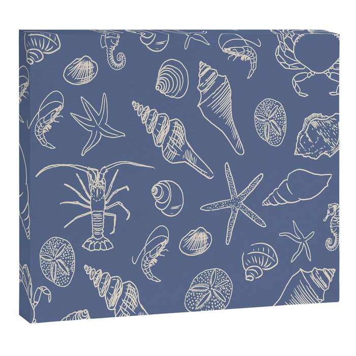 Seahorse Ocean Nautical Coastal Serenity Blue  Canvas Print Gallery Image 1
