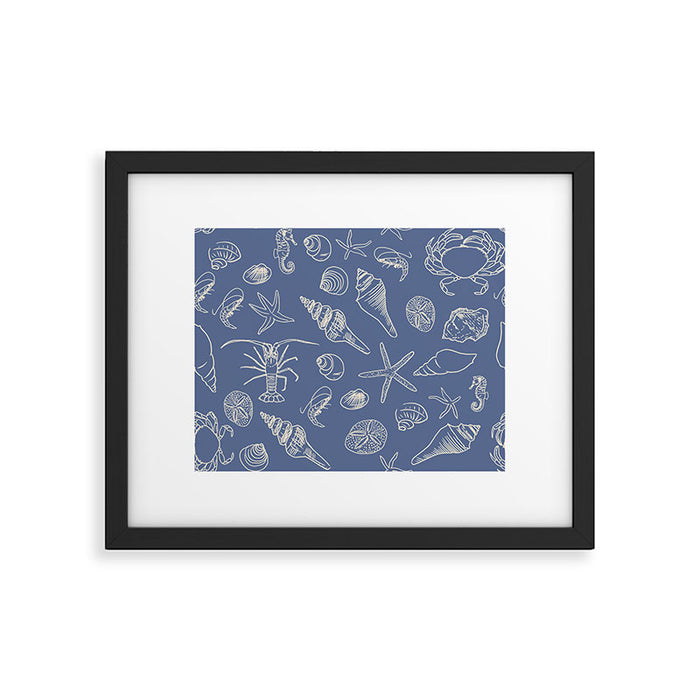 Seahorse Ocean Nautical Coastal Serenity Blue  Framed Art Print Gallery Image 1