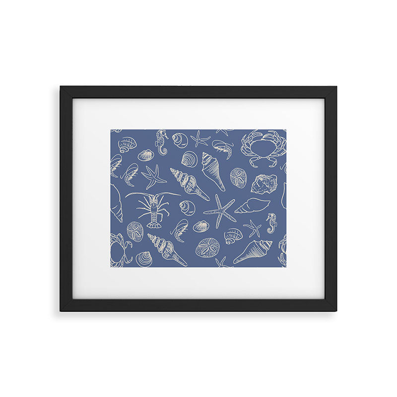 Seahorse Ocean Nautical Coastal Serenity Blue  Framed Art Print Gallery Image 5