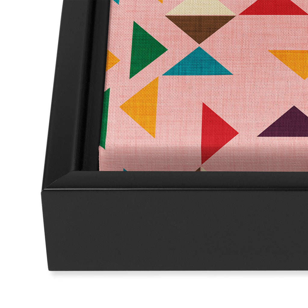 Triangle mod pink Framed Canvas Print Gallery Image 3