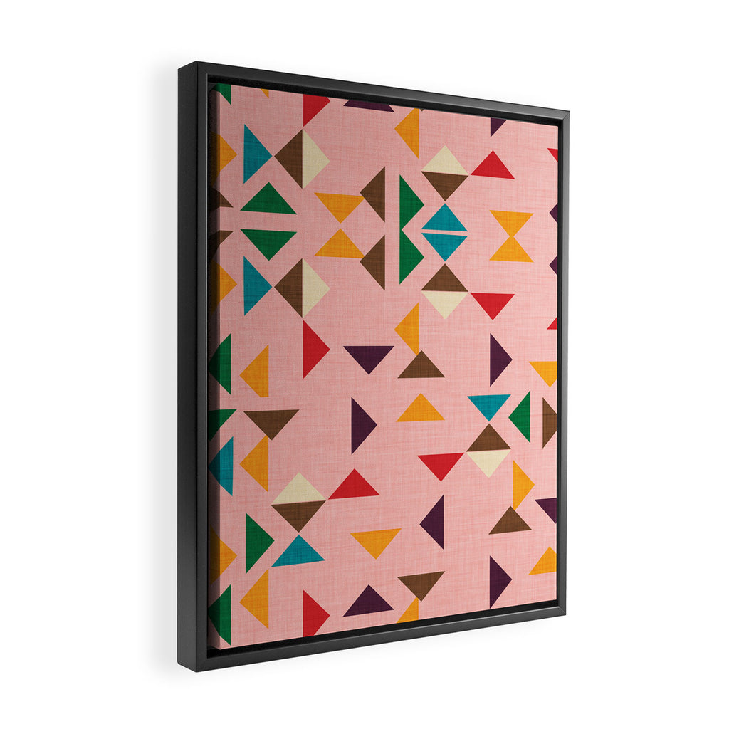 Triangle mod pink Framed Canvas Print Gallery Image 2