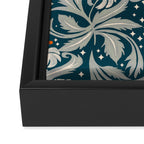 Vintage Botanica Midnight Teal - Heritage Revival Floral Framed Canvas Print Gallery Image 3