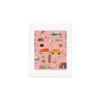 Vintage kitsch Pink Art Print Gallery Image 1