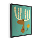 A moose ing Framed Canvas Print Gallery Image 2