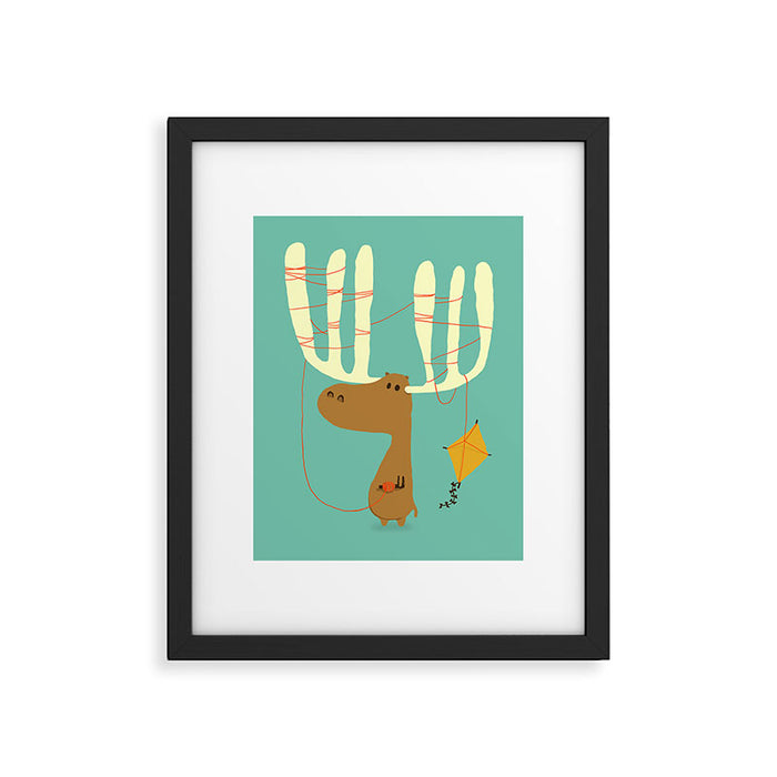 A moose ing Framed Art Print Gallery Image 1