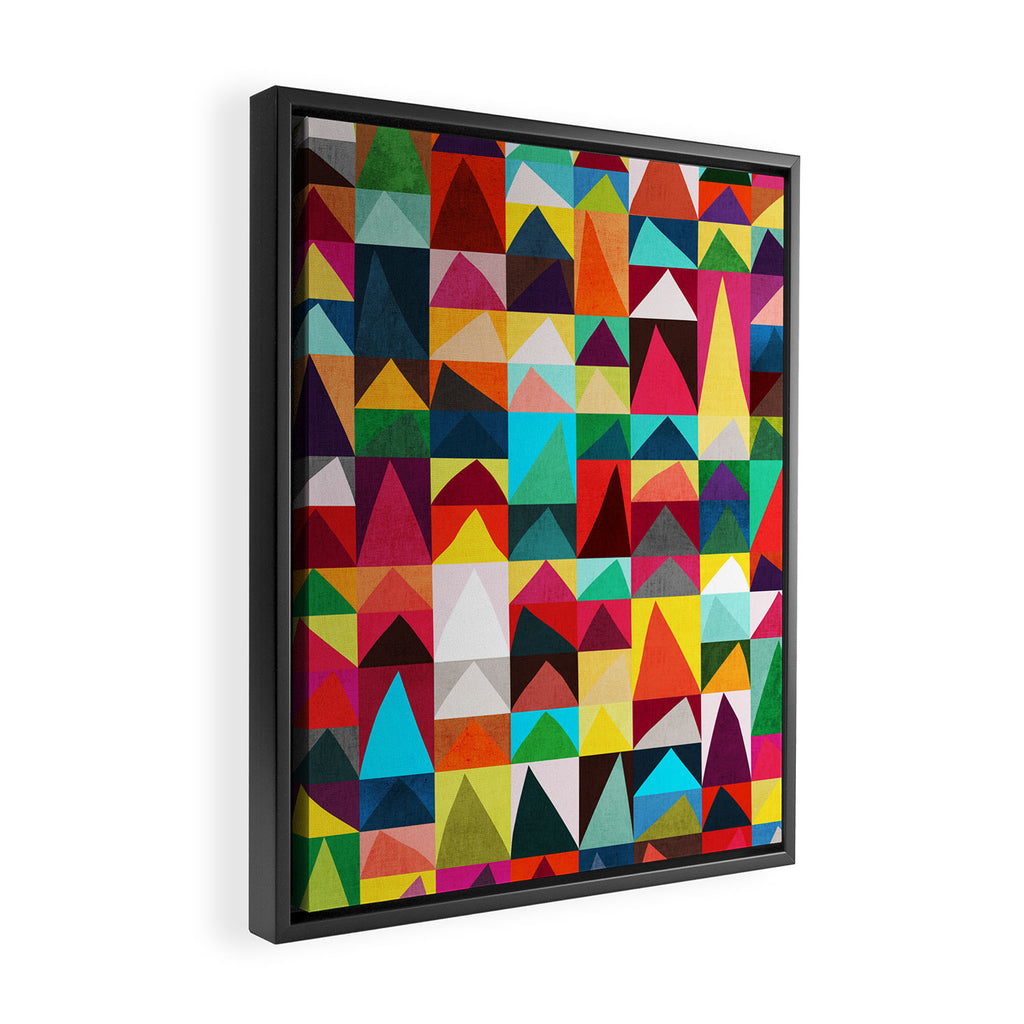 Abstract Geometric Mountains Framed Canvas Print Gallery Image 2