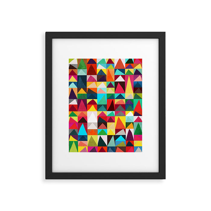 Abstract Geometric Mountains Framed Art Print Gallery Image 1