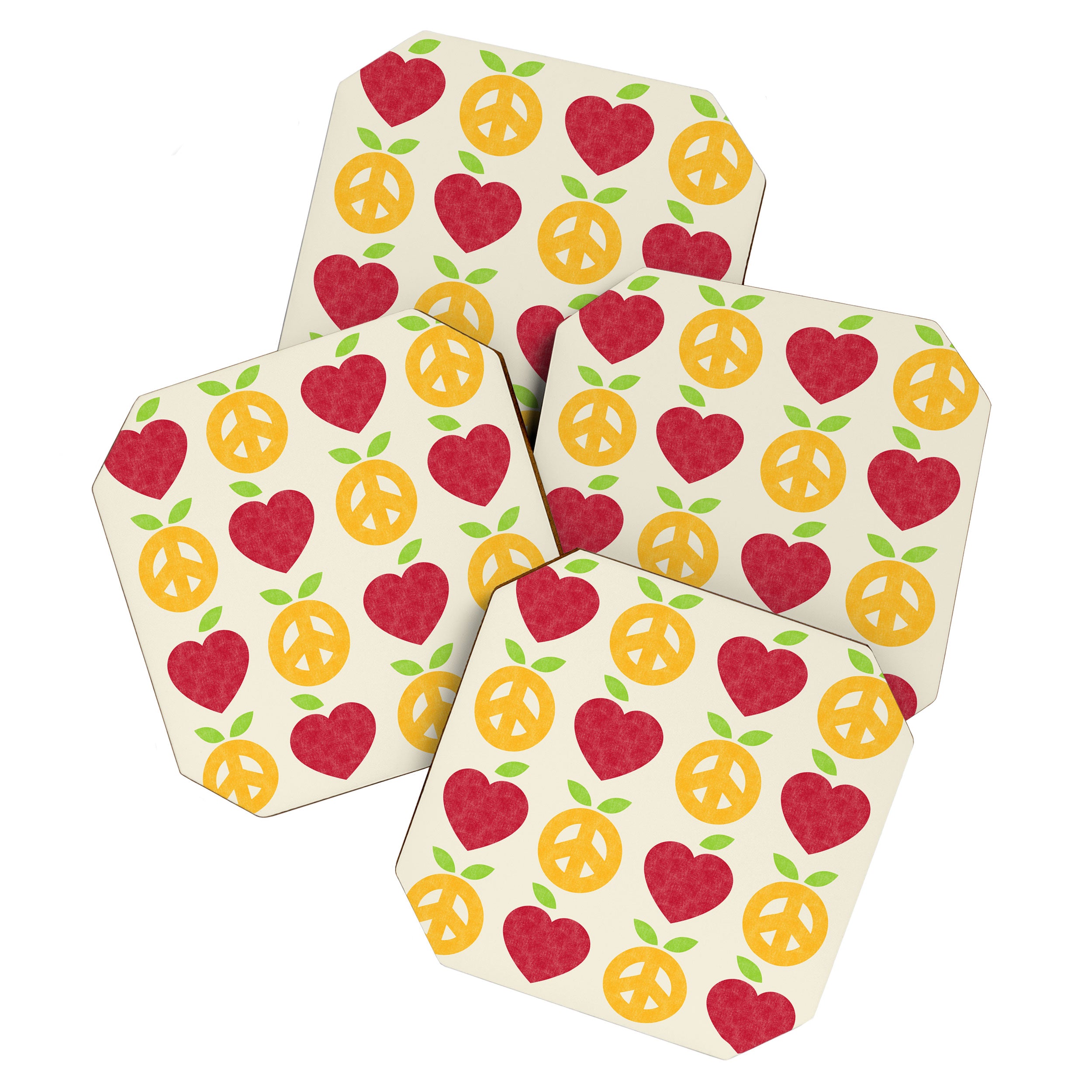 Apple and Orange - Love and Peace Coaster Gallery Image 1