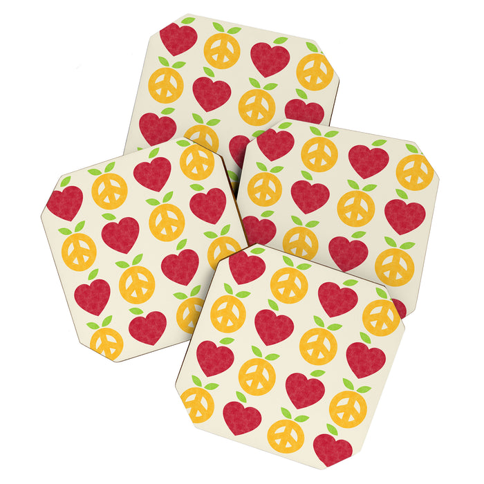 Apple and Orange - Love and Peace Coaster Gallery Image 1