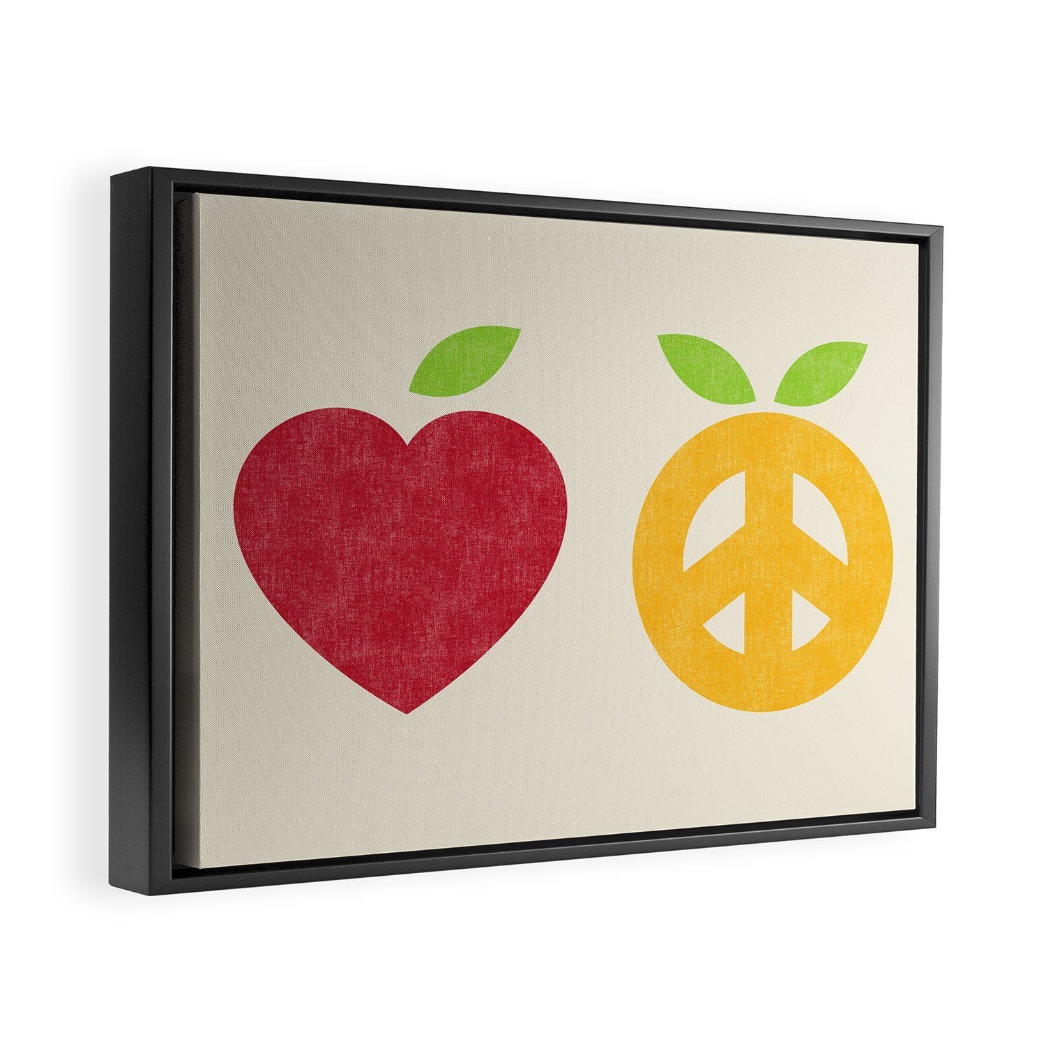 Apple and Orange - Love and Peace Framed Canvas Print Gallery Image 2