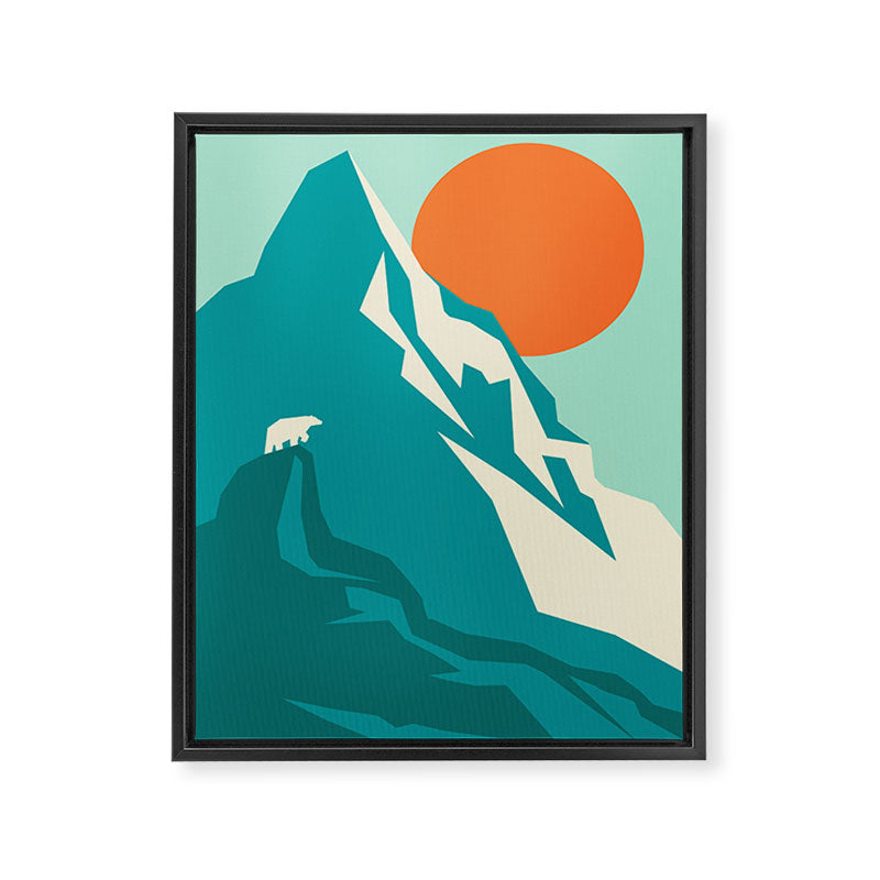 As the sun rises over the peak Framed Canvas Print Gallery Image 6