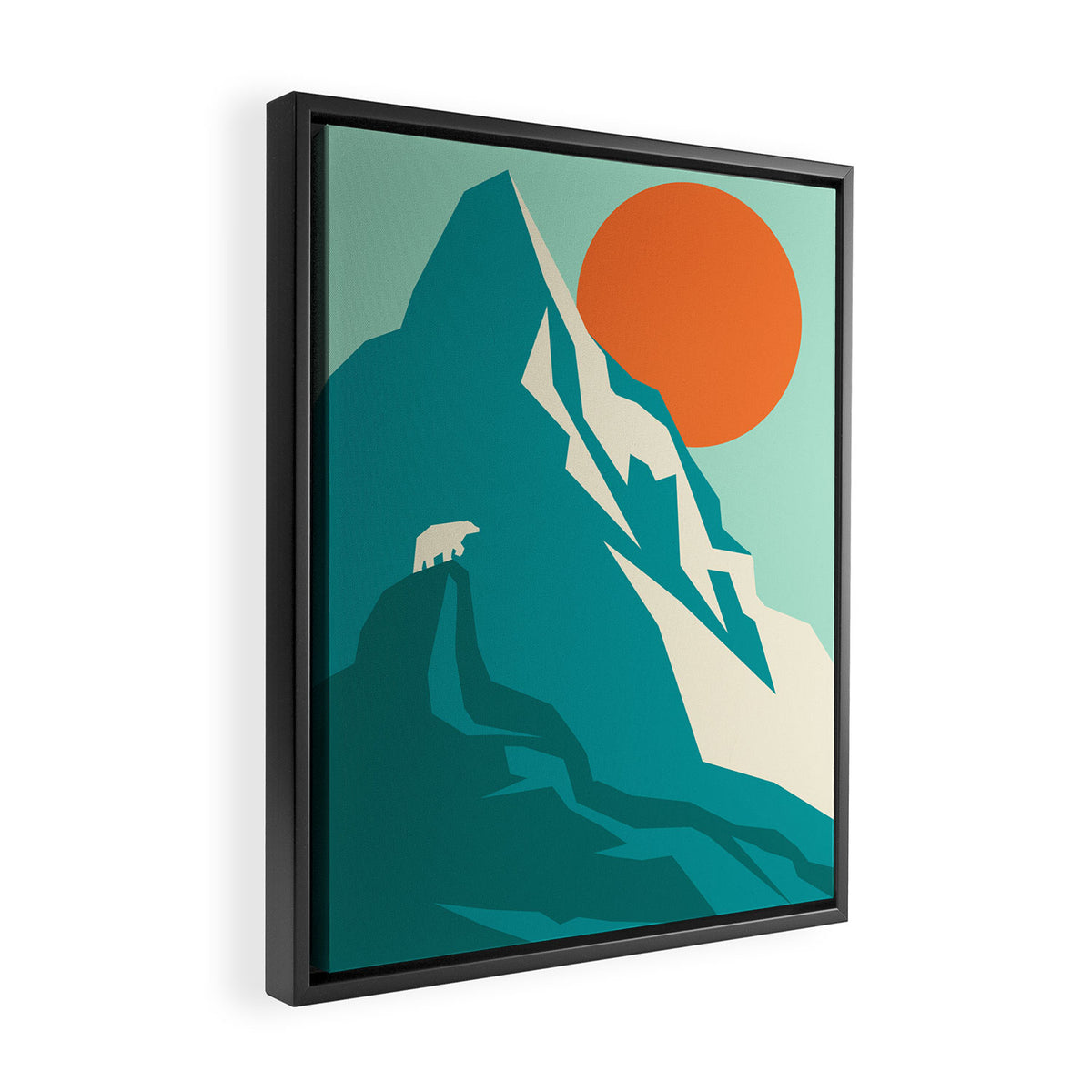 As the sun rises over the peak Framed Canvas Print Gallery Image 2