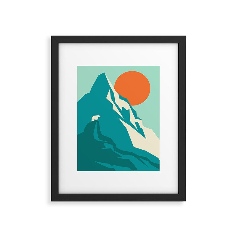 As the sun rises over the peak Framed Art Print Gallery Image 5