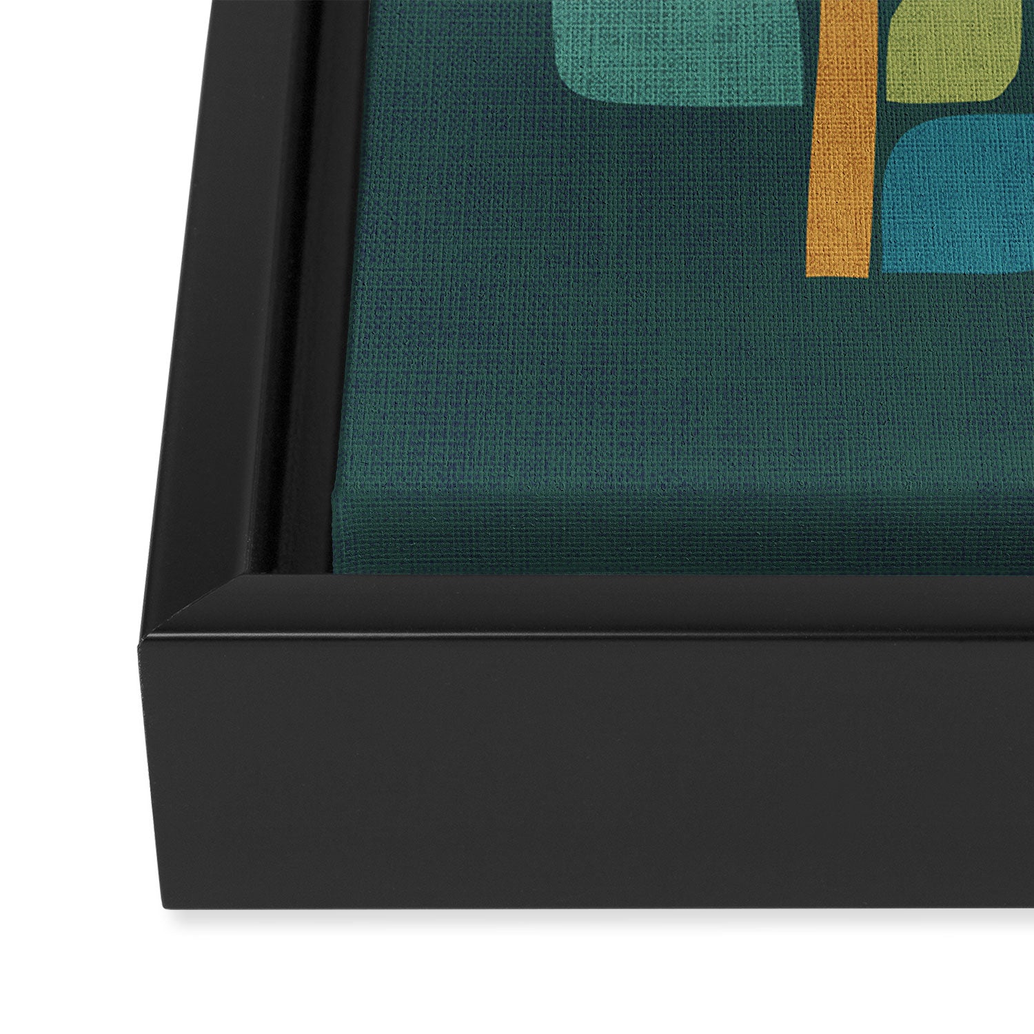 Bird in mid-century garden Framed Canvas Print Gallery Image 3