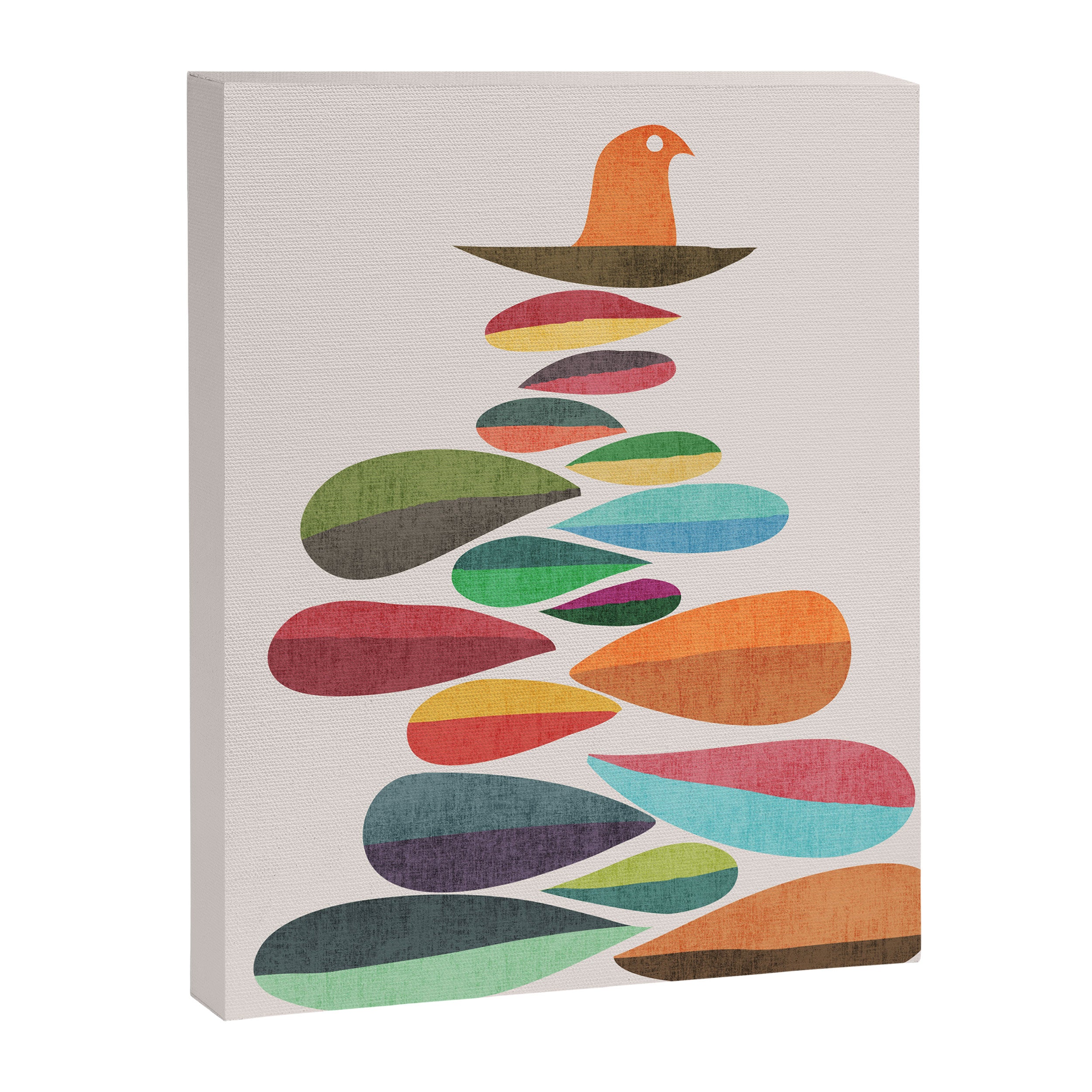 Bird nesting on top of pebbles hill Canvas Print Gallery Image 6