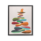 Bird nesting on top of pebbles hill Framed Canvas Print Gallery Image 6