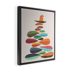 Bird nesting on top of pebbles hill Framed Canvas Print Gallery Image 2