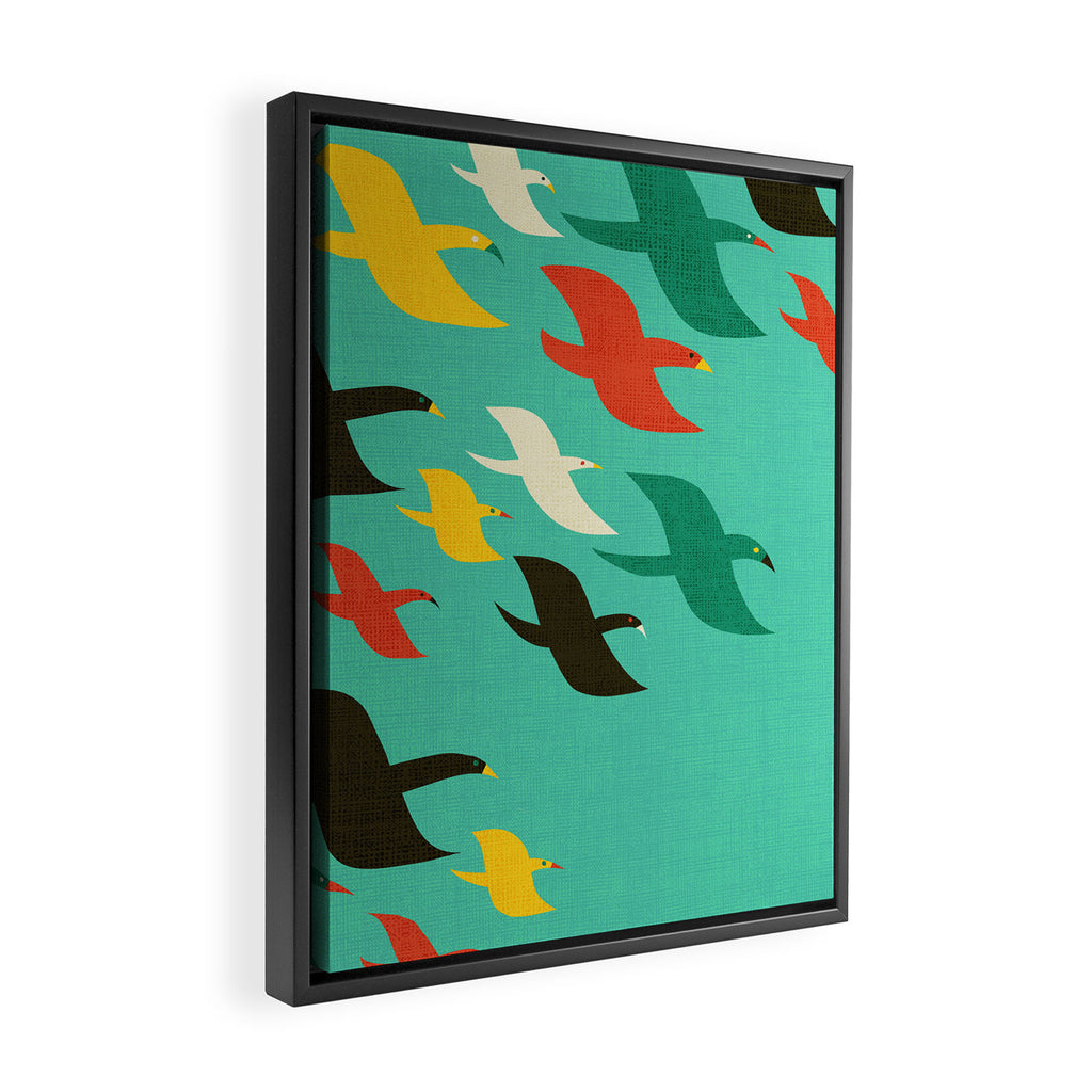 Birds are flying Framed Canvas Print Gallery Image 2