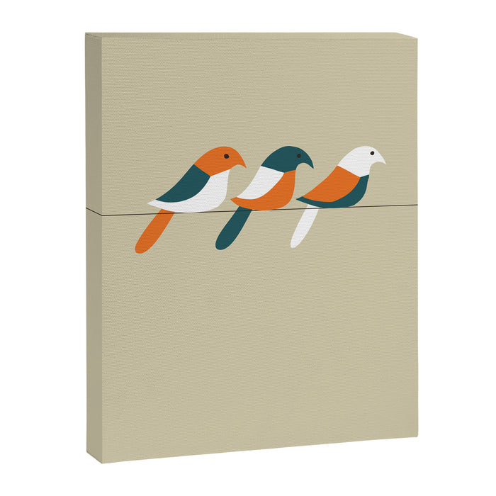 Birds on wire Canvas Print Gallery Image 1