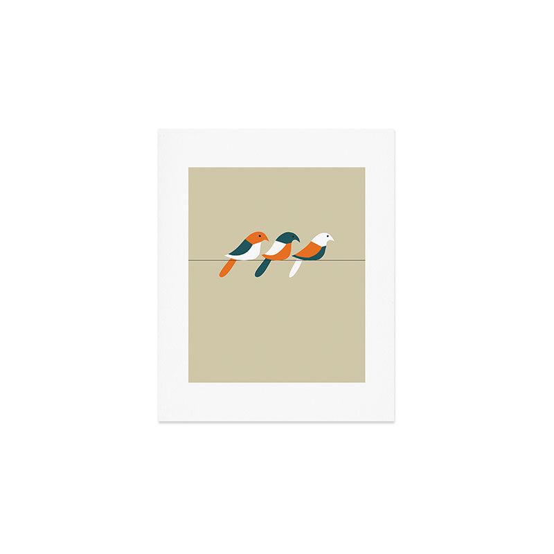 Birds on wire Art Print Gallery Image 1