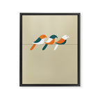 Birds on wire Framed Canvas Print Gallery Image 6