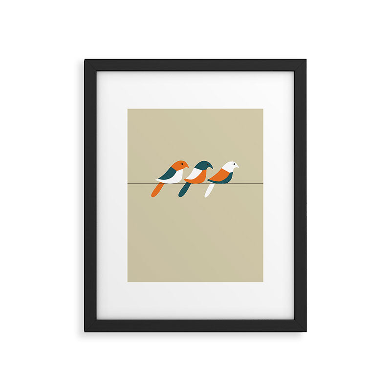 Birds on wire Framed Art Print Gallery Image 5