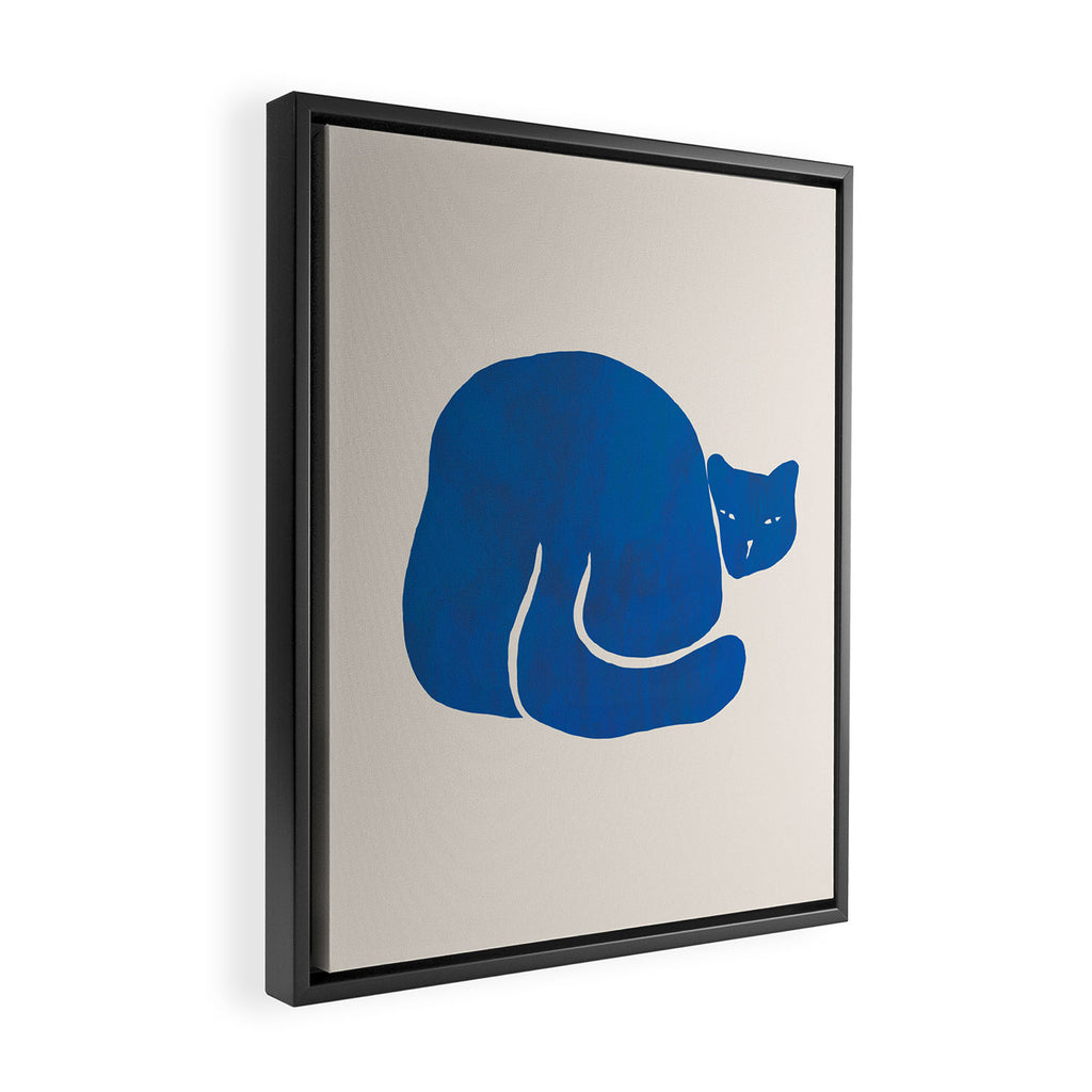 Blue cat Framed Canvas Print Gallery Image 2