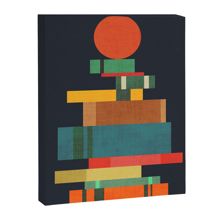 Book stack with a ball Canvas Print Gallery Image 1