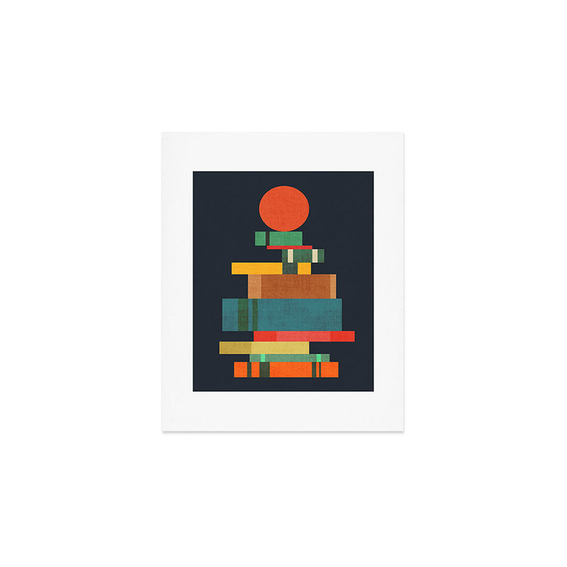 Book stack with a ball Art Print Gallery Image 1