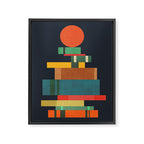 Book stack with a ball Framed Canvas Print Gallery Image 6