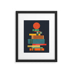 Book stack with a ball Framed Art Print Gallery Image 5