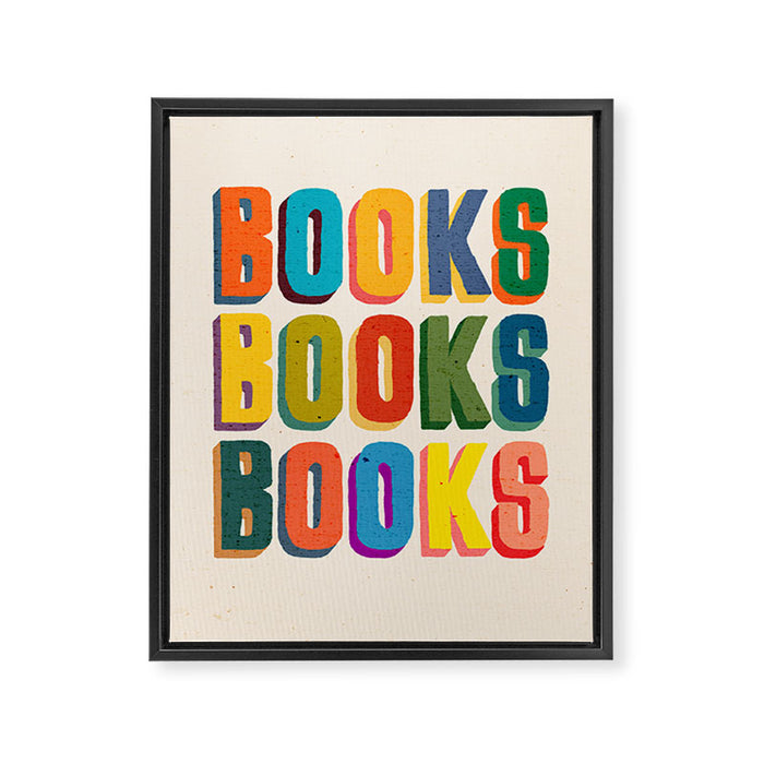 Books books books Framed Canvas Print Gallery Image 1