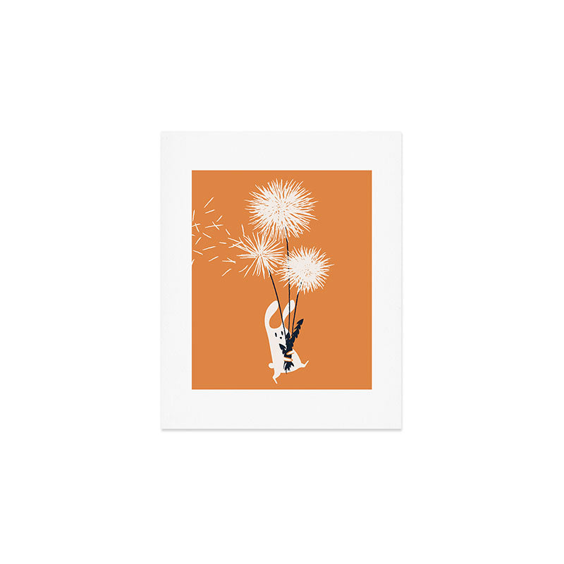 Bunny and Dandelion Bouquet Art Print Gallery Image 1