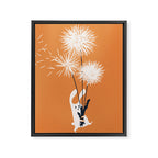 Bunny and Dandelion Bouquet Framed Canvas Print Gallery Image 6