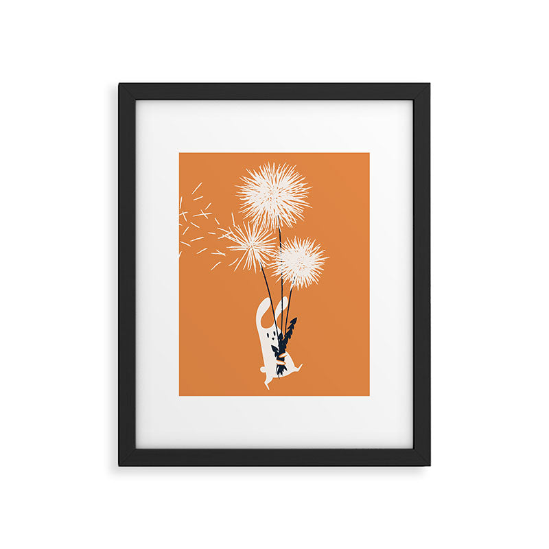 Bunny and Dandelion Bouquet Framed Art Print Gallery Image 5