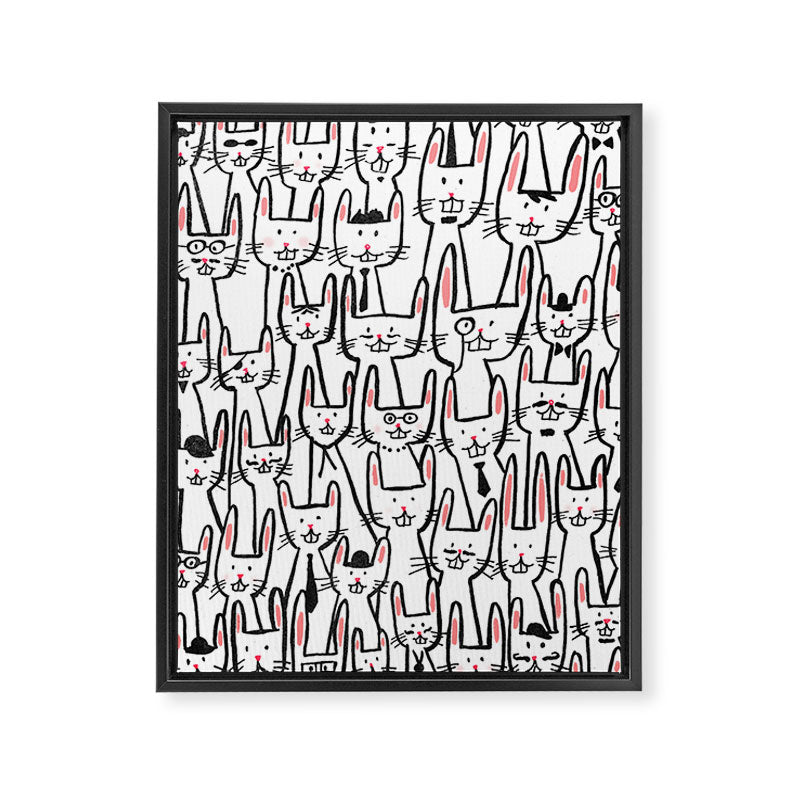 Bunny family Framed Canvas Print Gallery Image 6