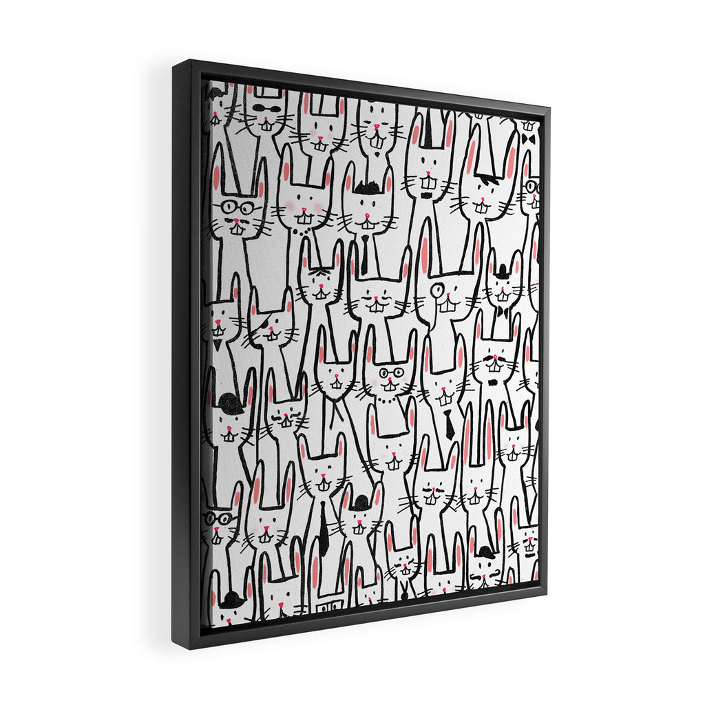 Bunny family Framed Canvas Print Gallery Image 2