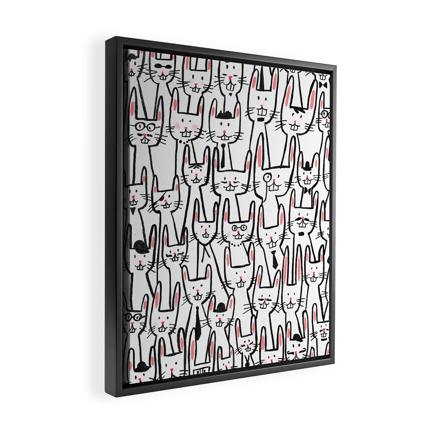 Bunny family Framed Canvas Print Gallery Image 2