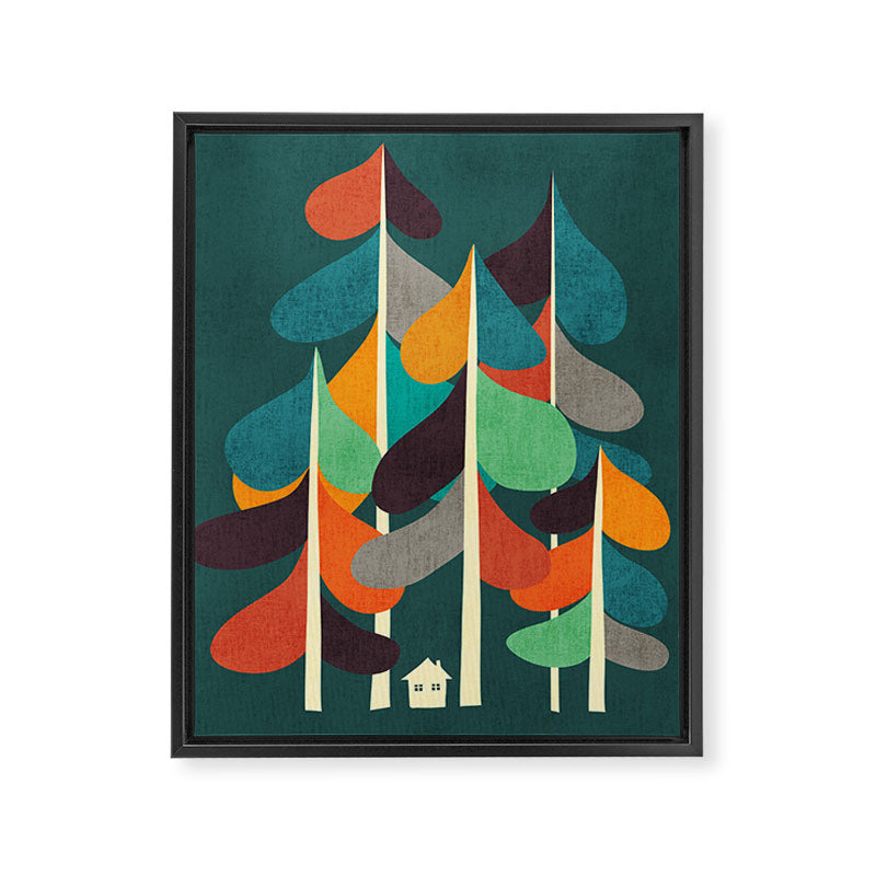 Cabin in the woods Framed Canvas Print Gallery Image 6