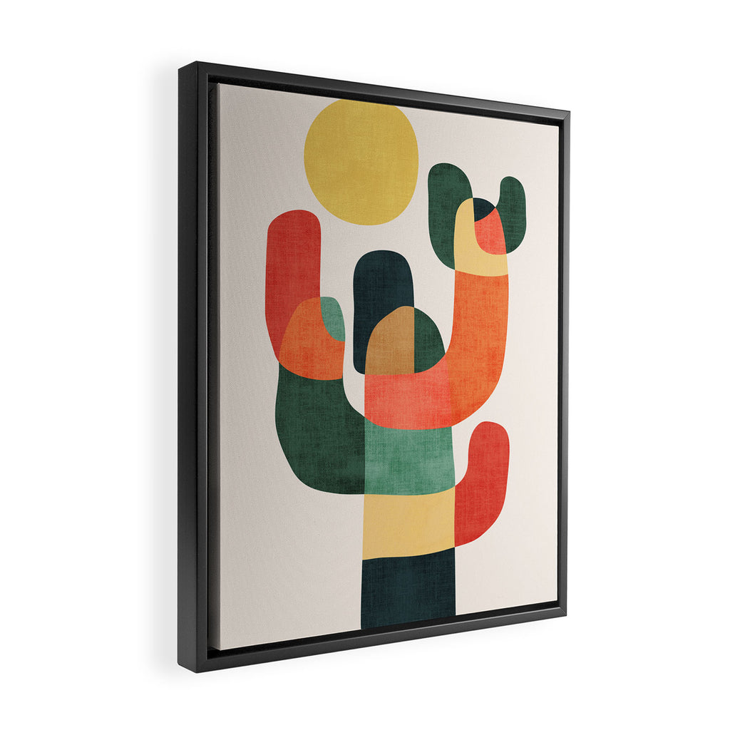 Cactus in the desert Framed Canvas Print Gallery Image 2