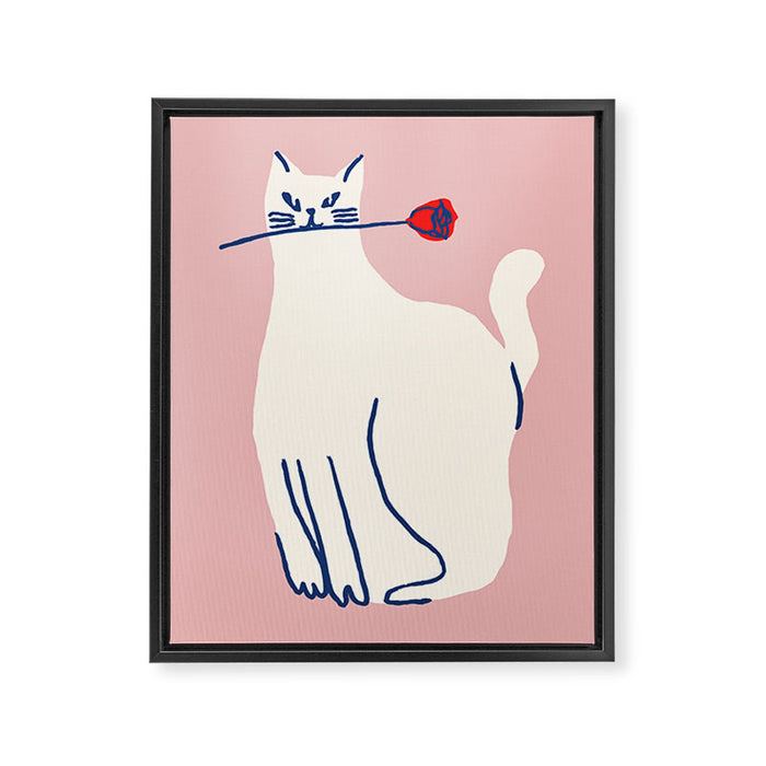 Casanova cat - the whimsical Catsanova Framed Canvas Print Gallery Image 1